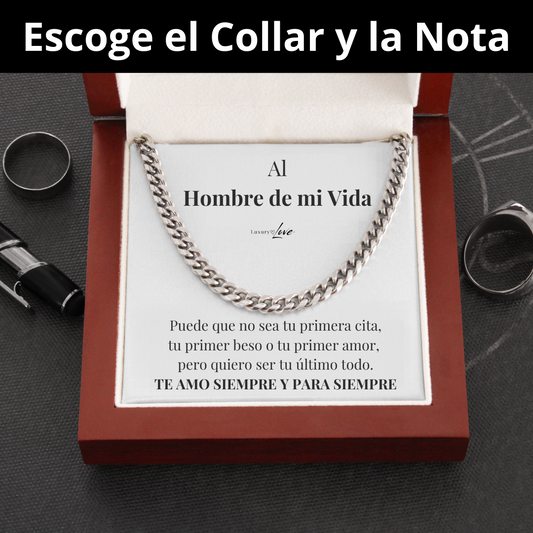 REGALO PARA MI HOMBRE (escoge collar y nota + Caja con Luz)