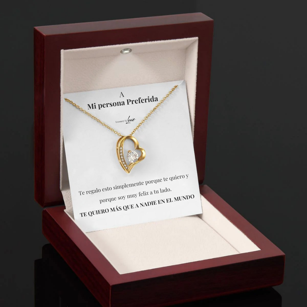 Collar Amor-Eterno™ Dorado para mi Amor (con carta especial)