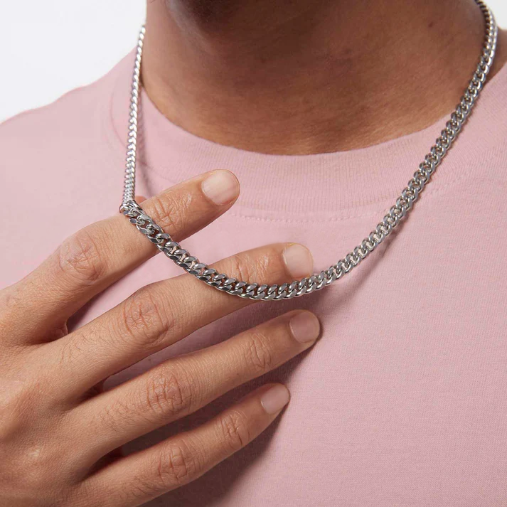 Collar Cuban Style® Plateado para mi Padre (con carta dedicada a escoger)